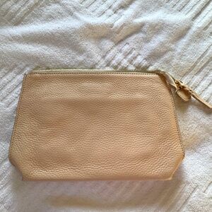 G.I.L.I. Italian Leather Pick-Stitch Pouch Blush